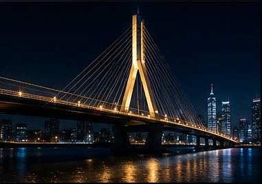 Bridge concept at night